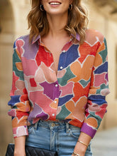 Casual pastoral style printed shirt